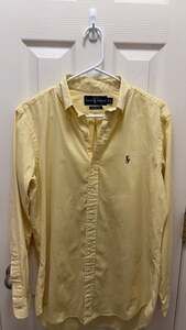 Ralph Lauren Classic Fit Button-Down Shirt, Yellow, Men's Size 15 32/33